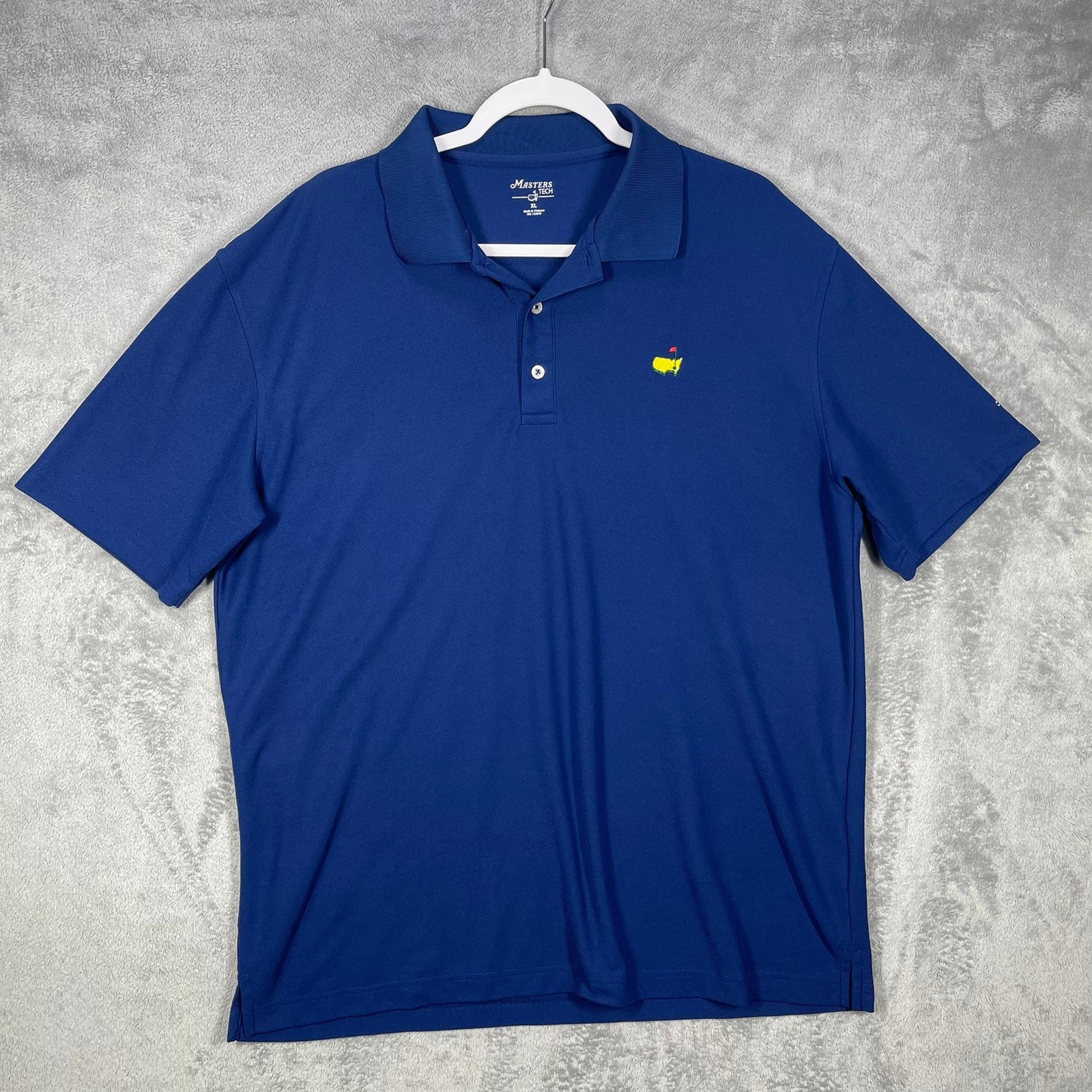 Masters Tech Polo Shirt Mens Xl Blue 2015 Tournament Golf Logo Short Sleeve